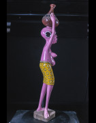 Sculpture Shetani Femme Avec Canne - Agostino Malaba - Makonde