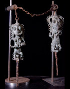 Statuette Edan en paire de la societe Ogboni - Yoruba Nigeria - Bronzes