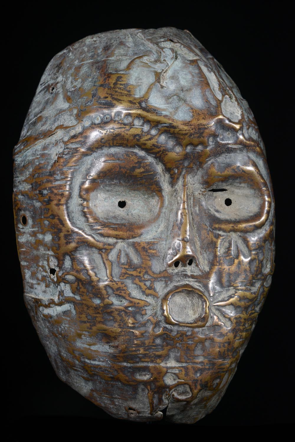 Masque en cuivre ngongo munene - Ding Tukongo - RDC Zaire