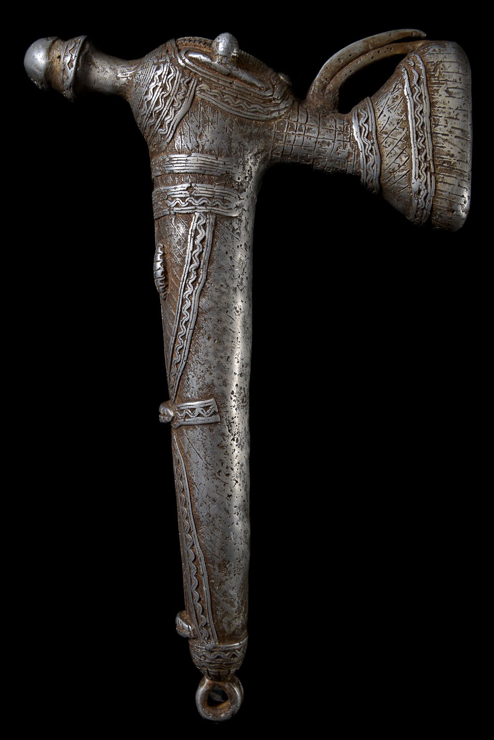 Zandé massue en fonte d'aluminium - Mossi - Burkina Faso - Objets de regalia