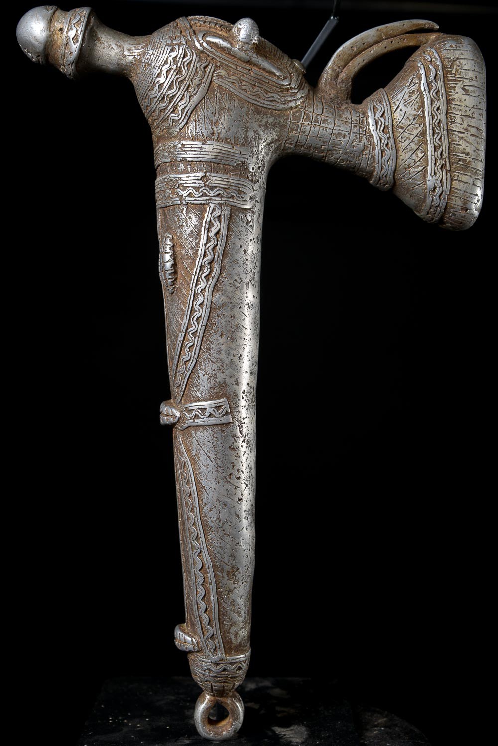 Zandé massue en fonte d'aluminium - Mossi - Burkina Faso - Objets de regalia