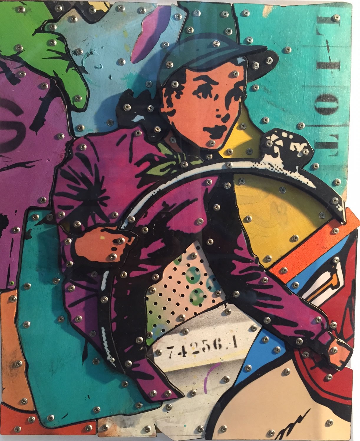 Technique Mixte sur bois 43 x 56  - La Bague - Eric Liot - 2009
