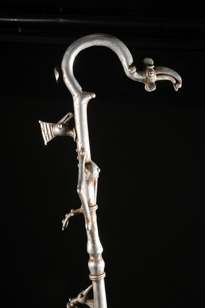 Canne de dignitaire en fonte aluminium - Bwa- Benin - Objets de regalia