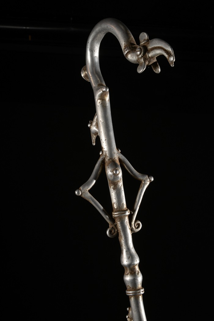 Canne de dignitaire en fonte aluminium - Bwa- Benin - Objets de regalia