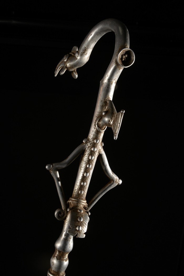 Canne de dignitaire en fonte aluminium - Bwa- Benin - Objets de regalia