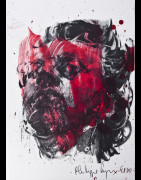 Tableau technique mixte Autoportrait - Philippe Pasqua 2010