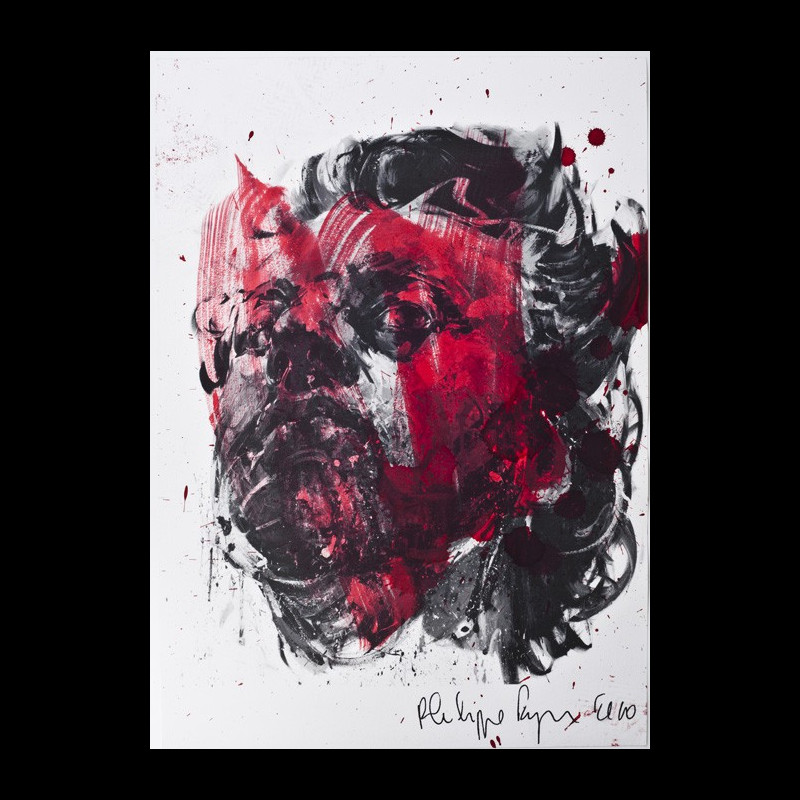 Tableau technique mixte Autoportrait - Philippe Pasqua 2010