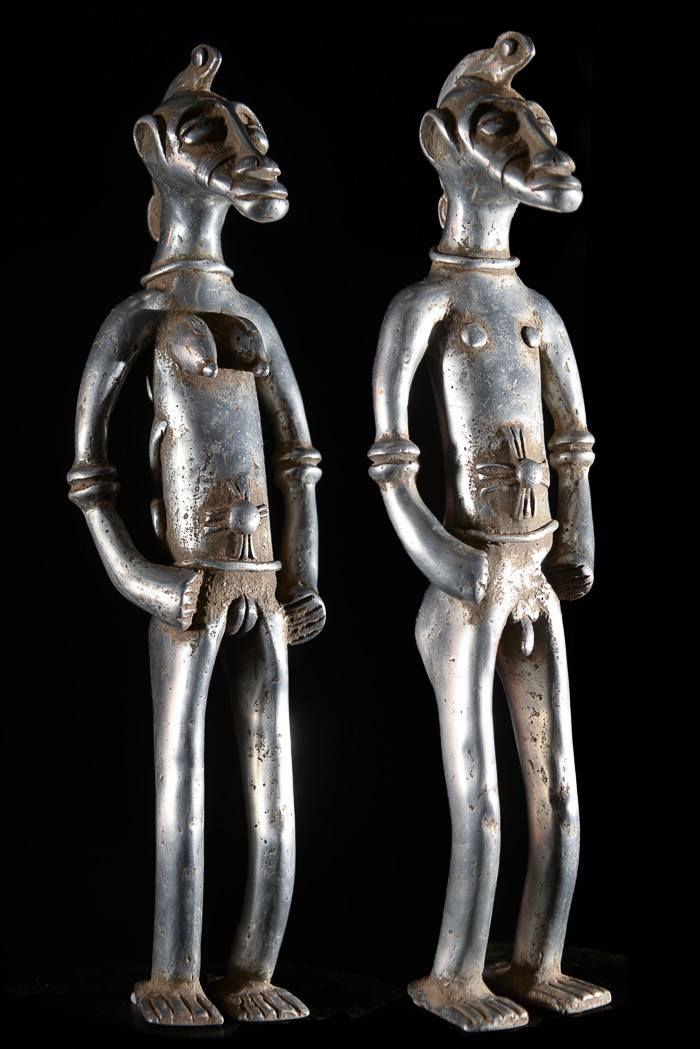Couple fétiche Senoufo en aluminium - Senoufo - Côte d'ivoire