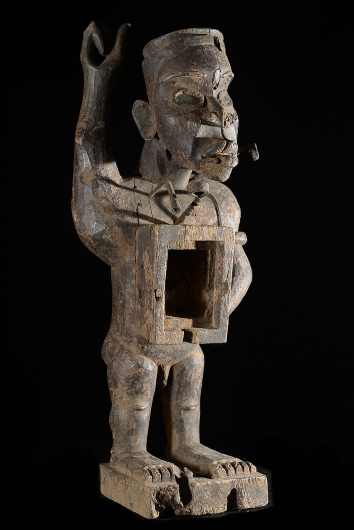 Fetiche Nkisi Nkonde Janiforme - Yombe - RDC Zaire - Nkisi Nkonde