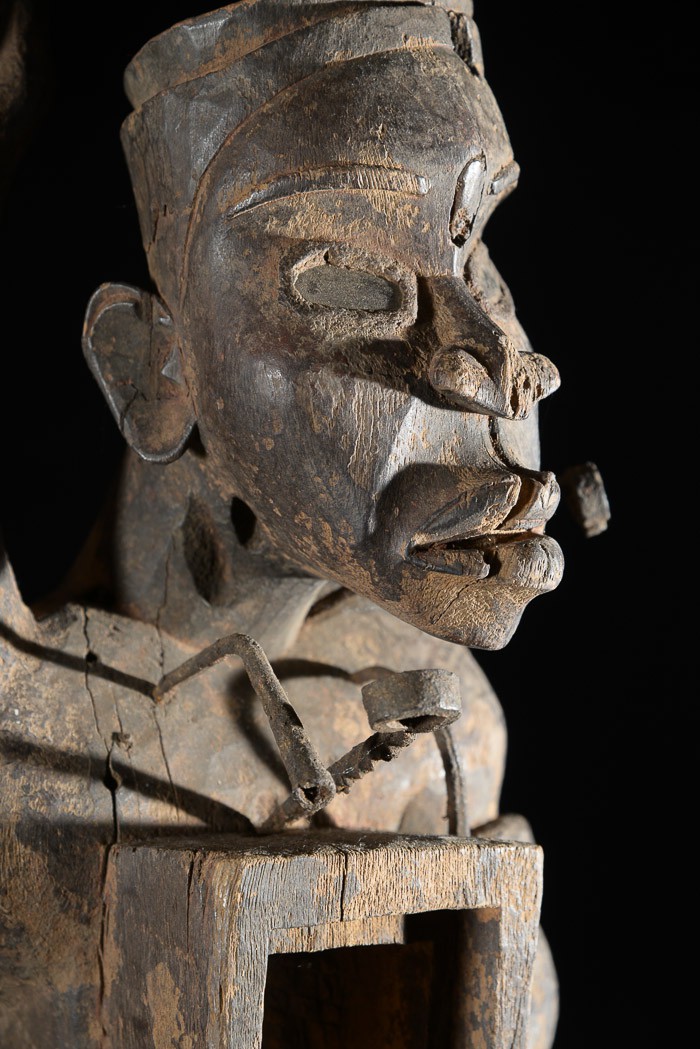 Fetiche Nkisi Nkonde Janiforme - Yombe - RDC Zaire - Nkisi Nkonde