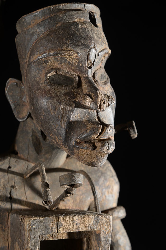 Fetiche Nkisi Nkonde Janiforme - Yombe - RDC Zaire - Nkisi Nkonde