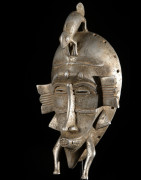 Masque Kpeliye en aluminium - Senoufo / Koulfo - Côte d'Ivoire