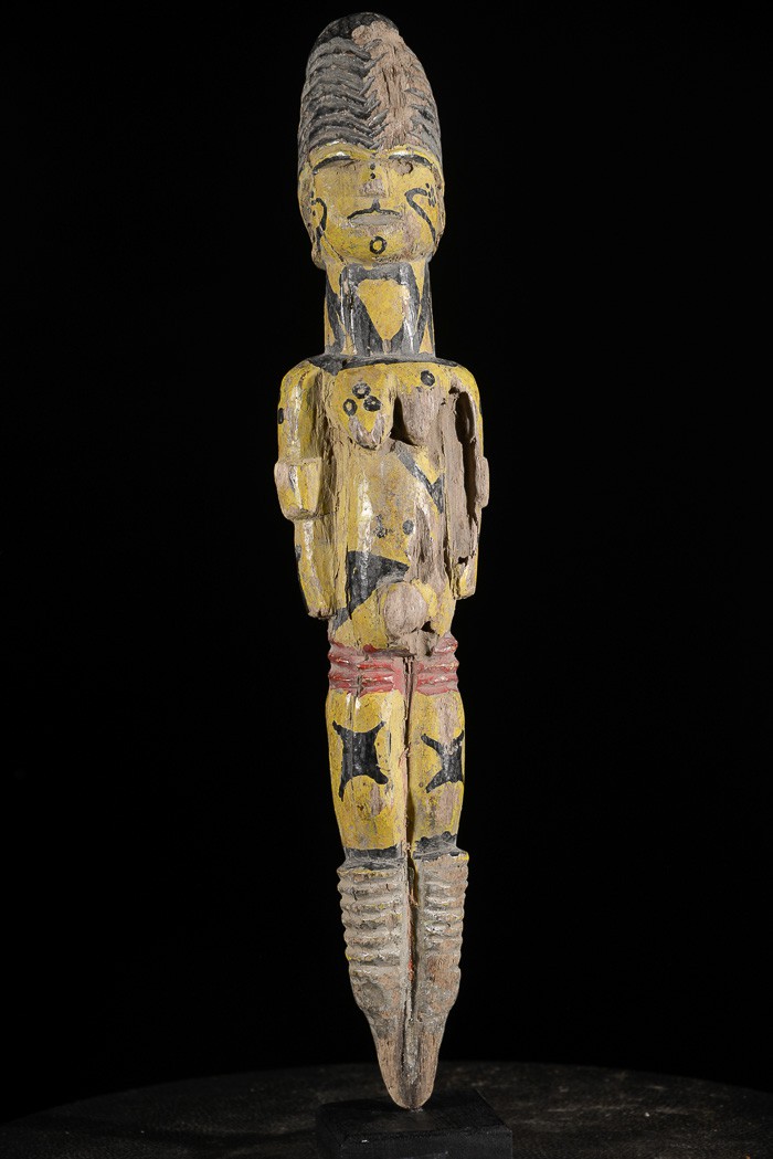 Statuette feminine polychrome Edjo - Urhobo - Nigeria