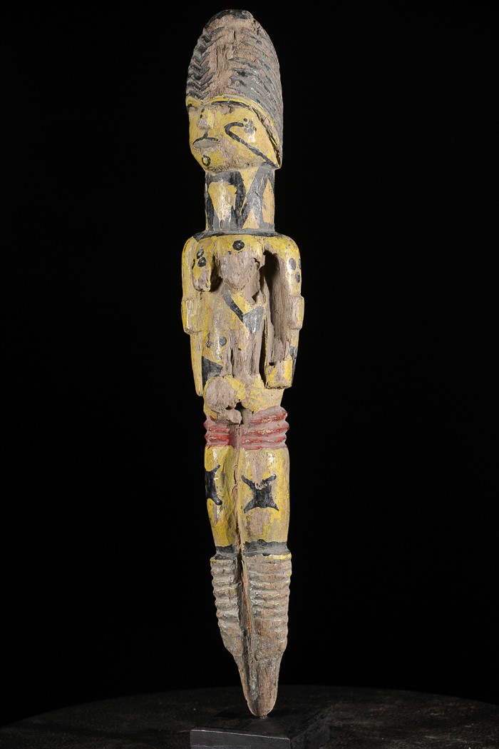 Statuette feminine polychrome Edjo - Urhobo - Nigeria