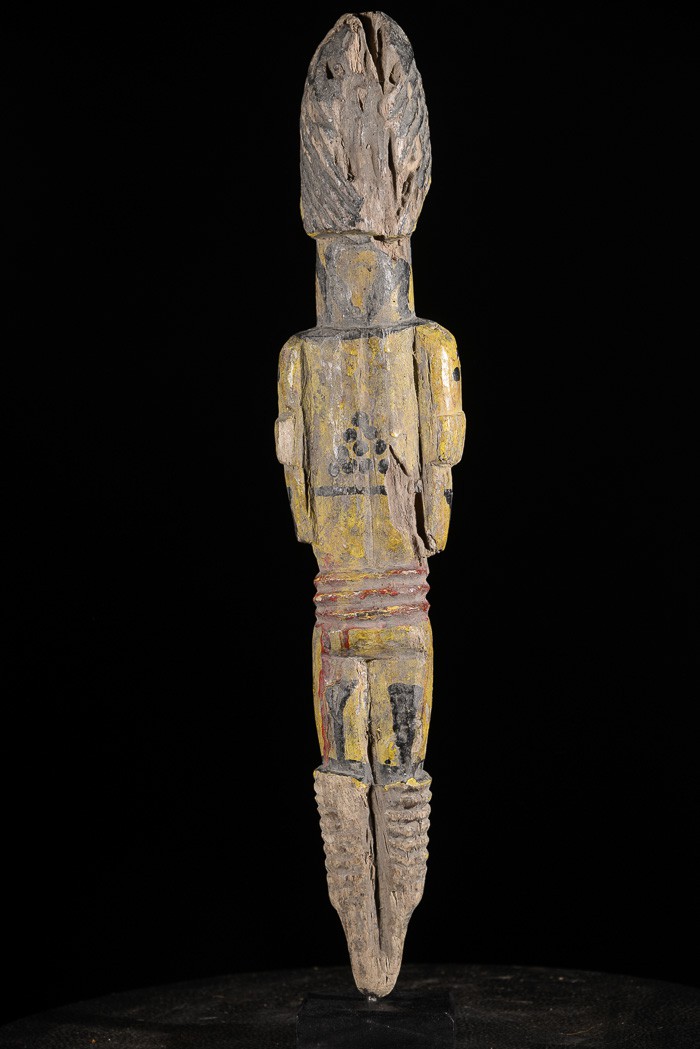 Statuette feminine polychrome Edjo - Urhobo - Nigeria