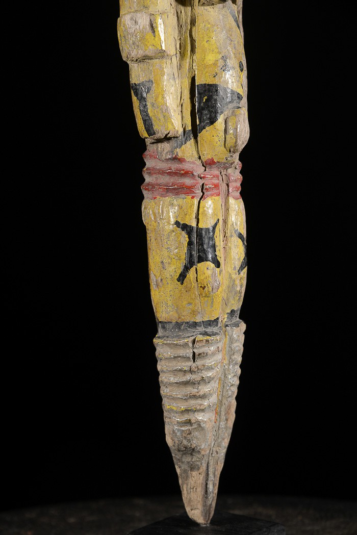 Statuette feminine polychrome Edjo - Urhobo - Nigeria