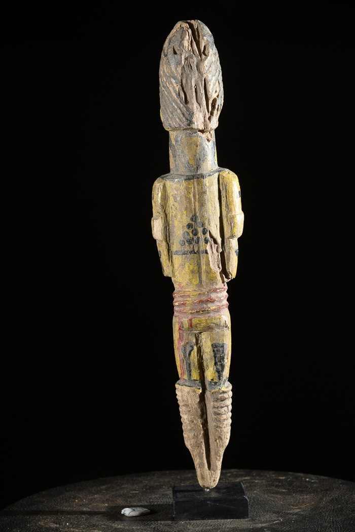 Statuette feminine polychrome Edjo - Urhobo - Nigeria