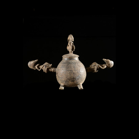 Pot a onguents magiques en bronze - Dogon - Mali - Bronzes