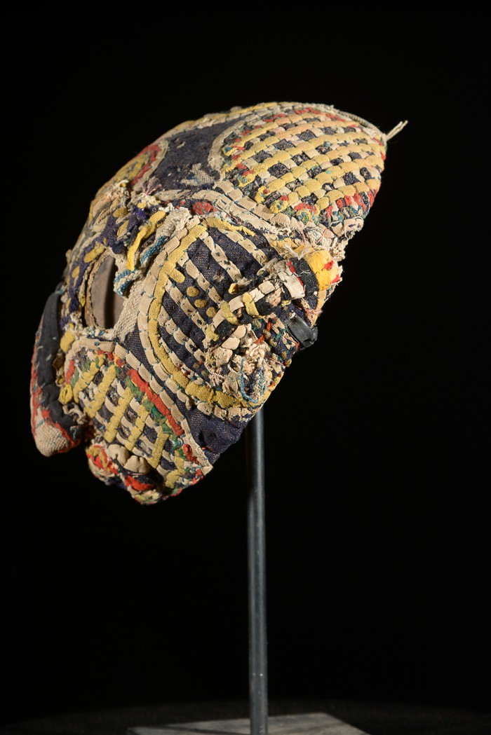 Masque calebasse en textile Mbulu - Ibo / Igbo - Nigeria