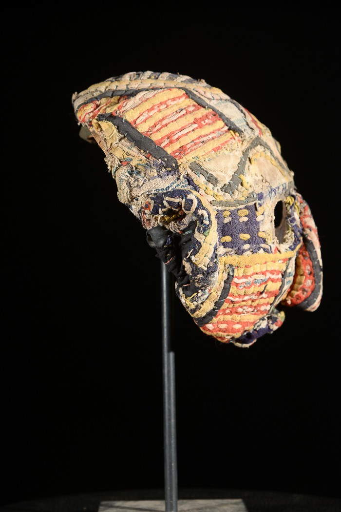 Masque calebasse en textile Mbulu - Ibo / Igbo - Nigeria