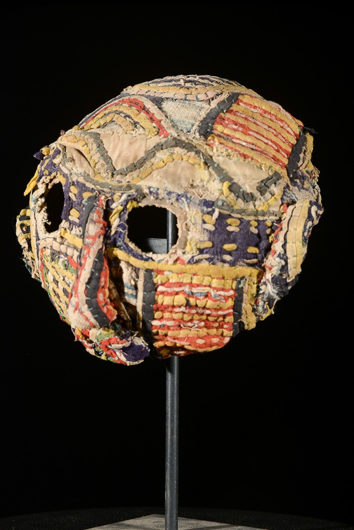 Masque calebasse en textile Mbulu - Ibo / Igbo - Nigeria