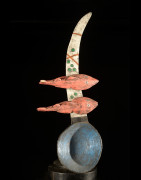 Grande cuillère en bois polychrome - Bidjogo - Guinée Bissau