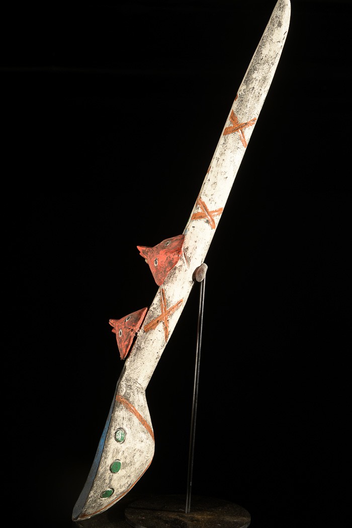 Grande cuillère en bois polychrome - Bidjogo - Guinée Bissau