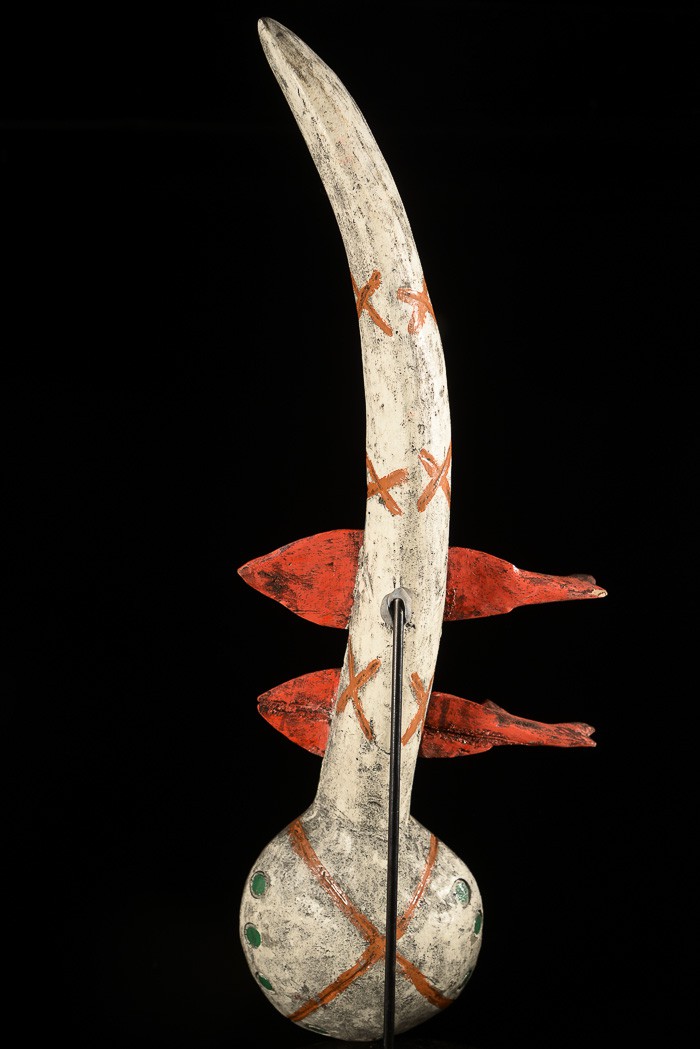 Grande cuillère en bois polychrome - Bidjogo - Guinée Bissau