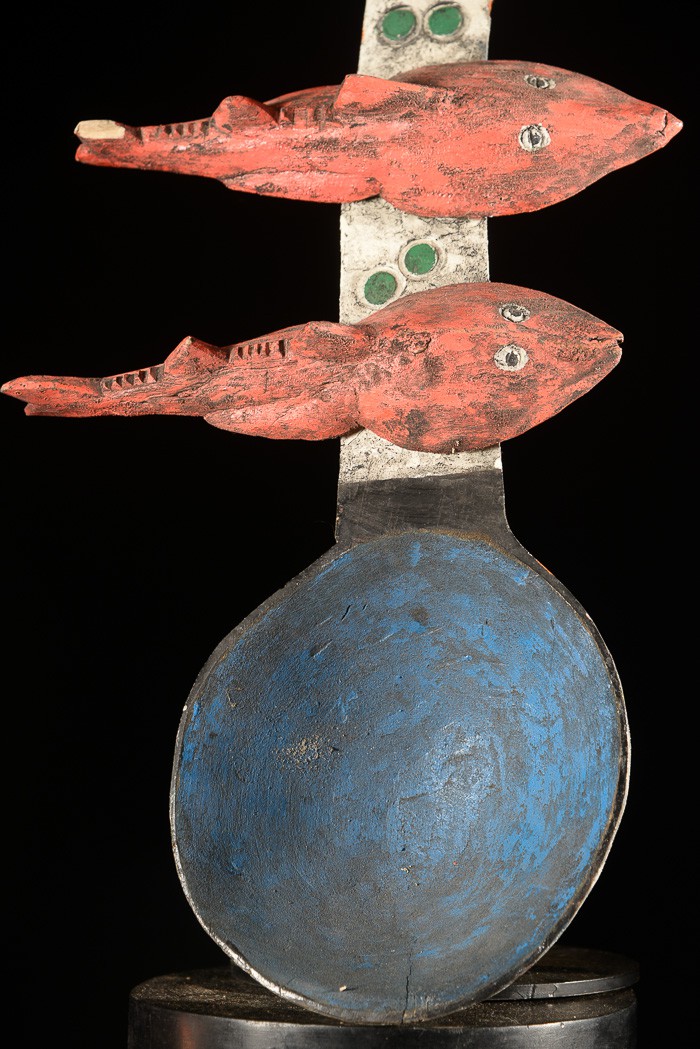 Grande cuillère en bois polychrome - Bidjogo - Guinée Bissau