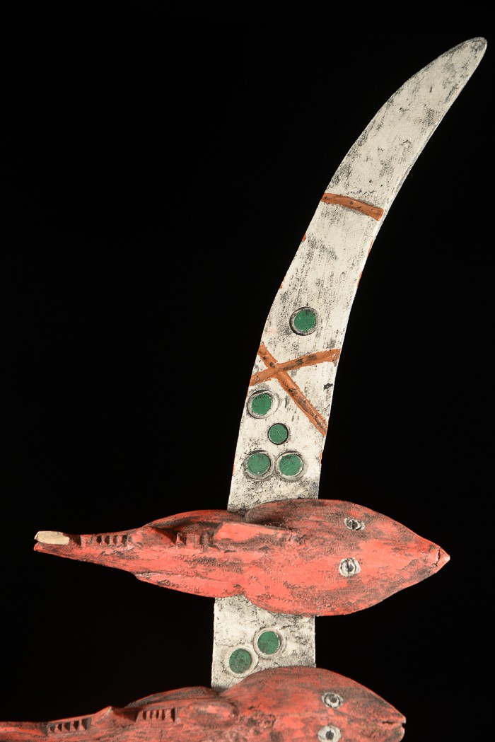 Grande cuillère en bois polychrome - Bidjogo - Guinée Bissau