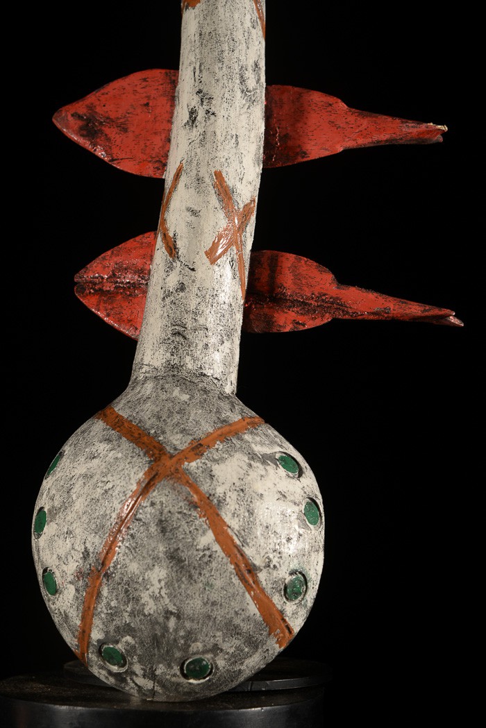 Grande cuillère en bois polychrome - Bidjogo - Guinée Bissau