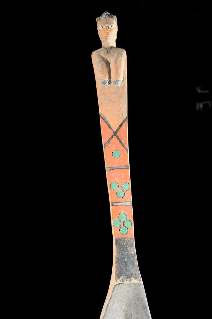 Grande cuillère en bois polychrome - Bidjogo - Guinée Bissau