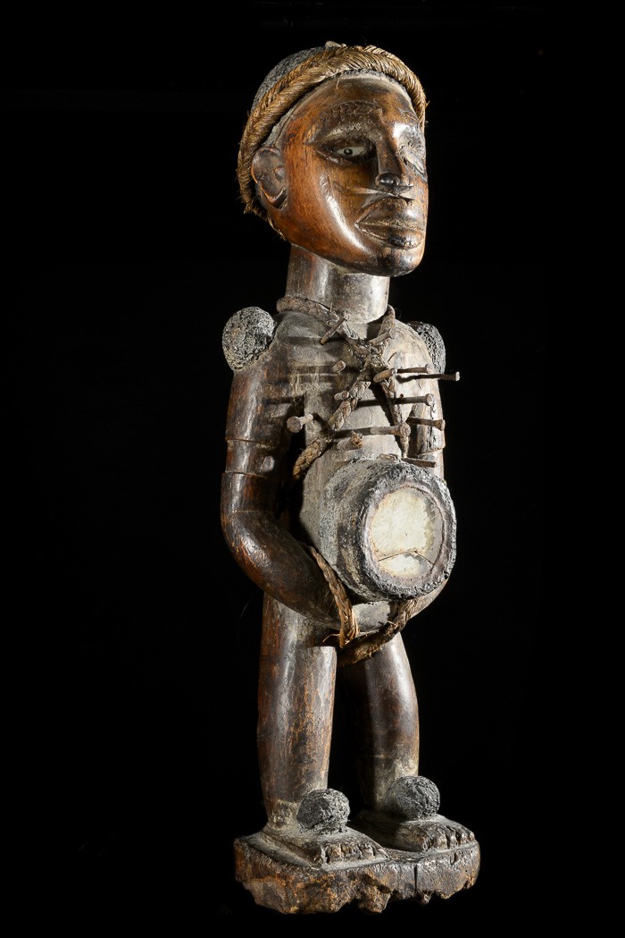 Fetiche Nkisi Nkonde Janiforme - Yombe - RDC Zaire - Nkisi Nkonde