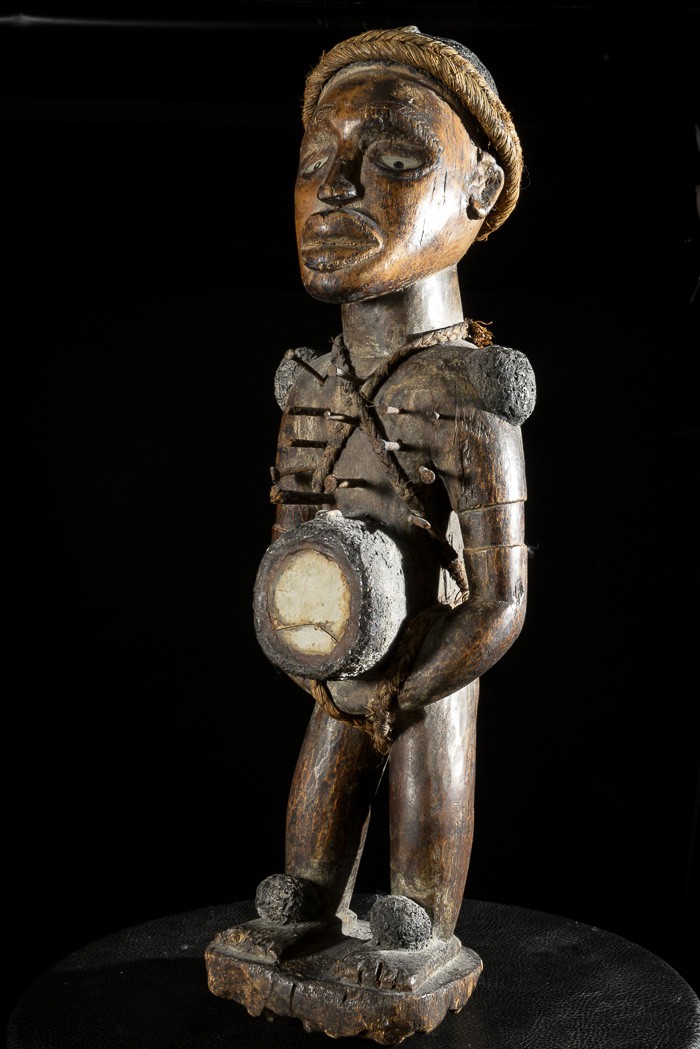 Fetiche Nkisi Nkonde Janiforme - Yombe - RDC Zaire - Nkisi Nkonde
