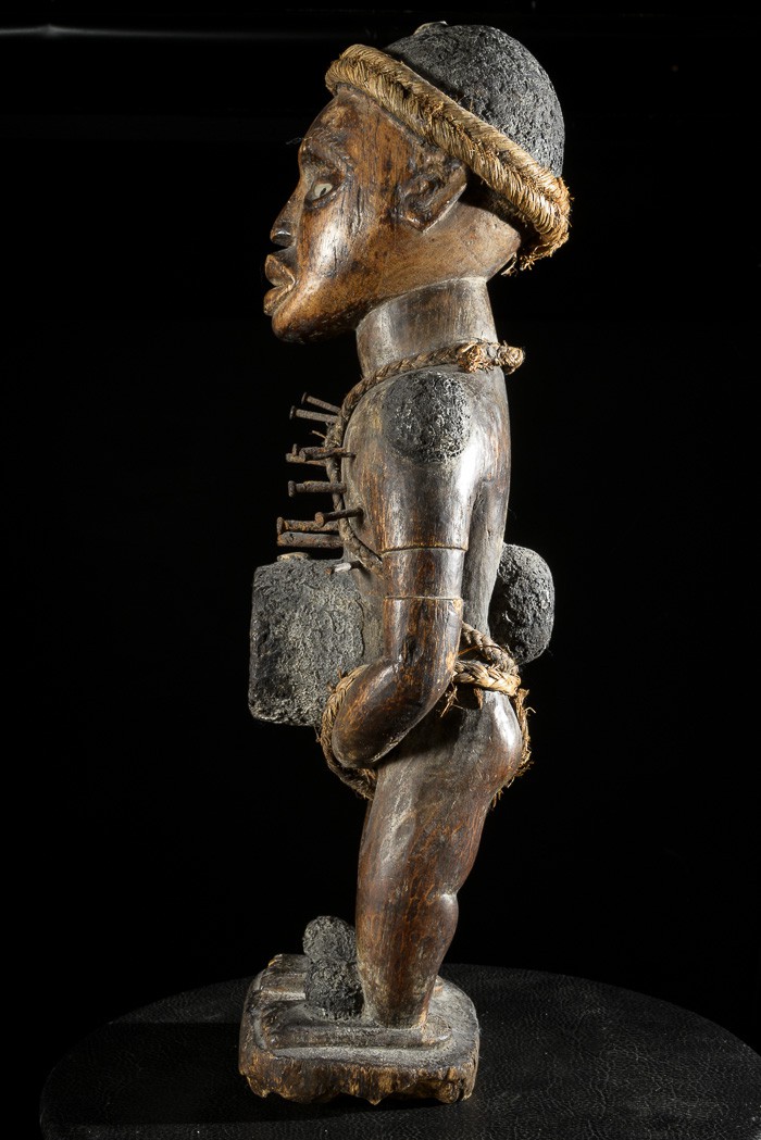 Fetiche Nkisi Nkonde Janiforme - Yombe - RDC Zaire - Nkisi Nkonde