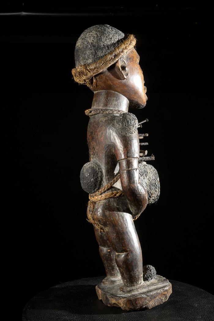 Fetiche Nkisi Nkonde Janiforme - Yombe - RDC Zaire - Nkisi Nkonde