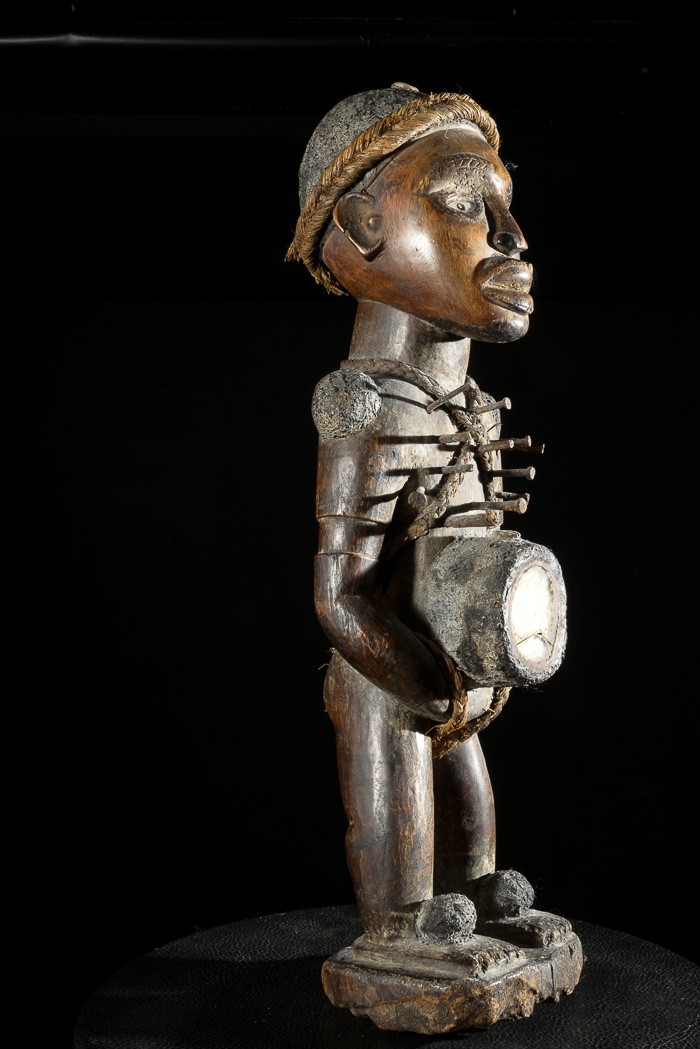 Fetiche Nkisi Nkonde Janiforme - Yombe - RDC Zaire - Nkisi Nkonde