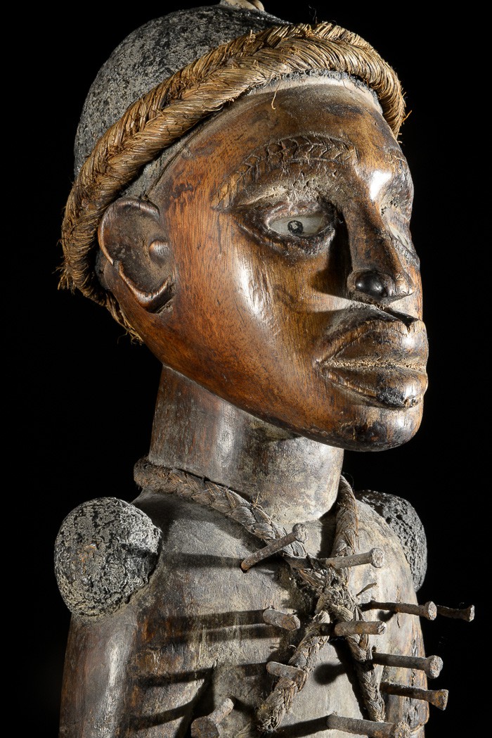Fetiche Nkisi Nkonde Janiforme - Yombe - RDC Zaire - Nkisi Nkonde