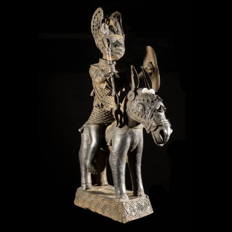 Oba et son cheval - Nigeria - BIni Edo - Bronze cire perdue