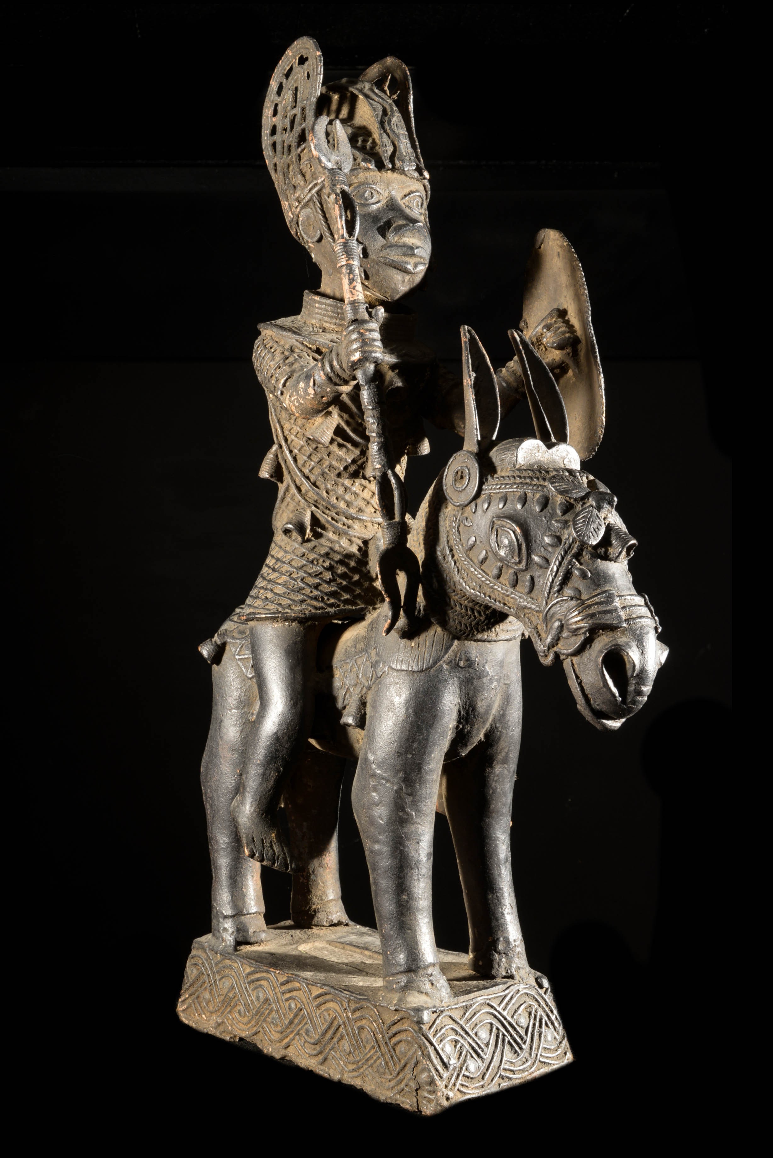 Cavalier en alliage bronzier - Nigeria - BIni Edo - Bronze cire perdue