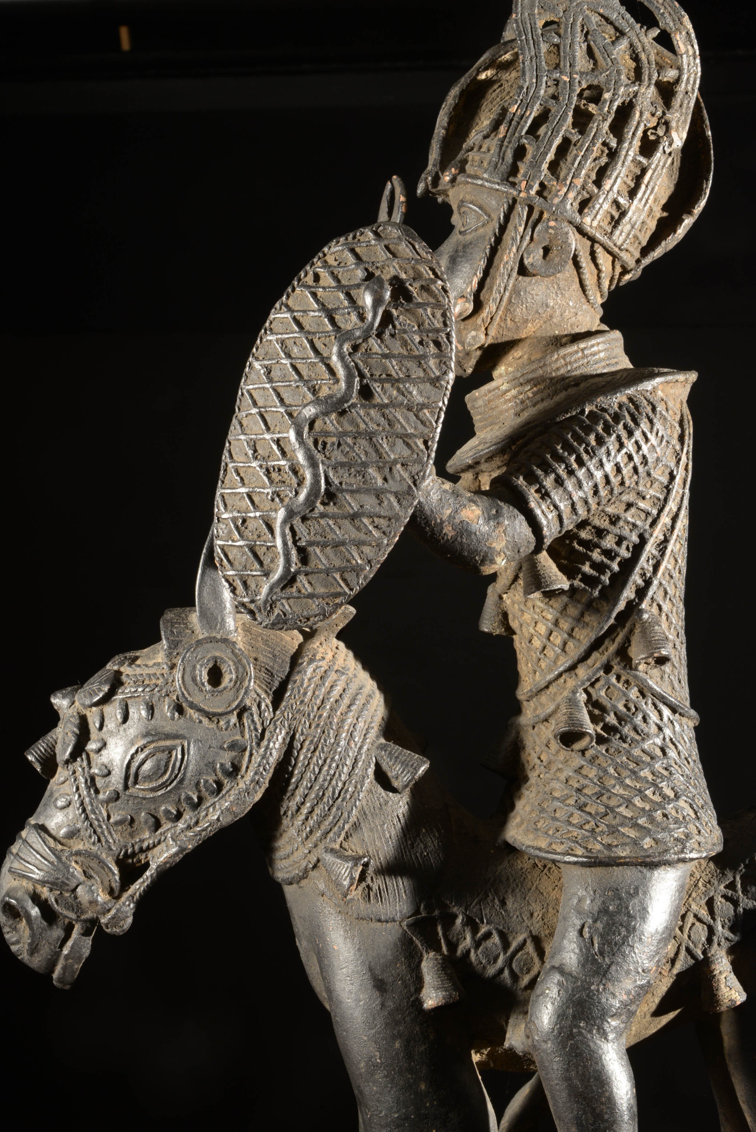 Cavalier en alliage bronzier - Nigeria - BIni Edo - Bronze cire perdue