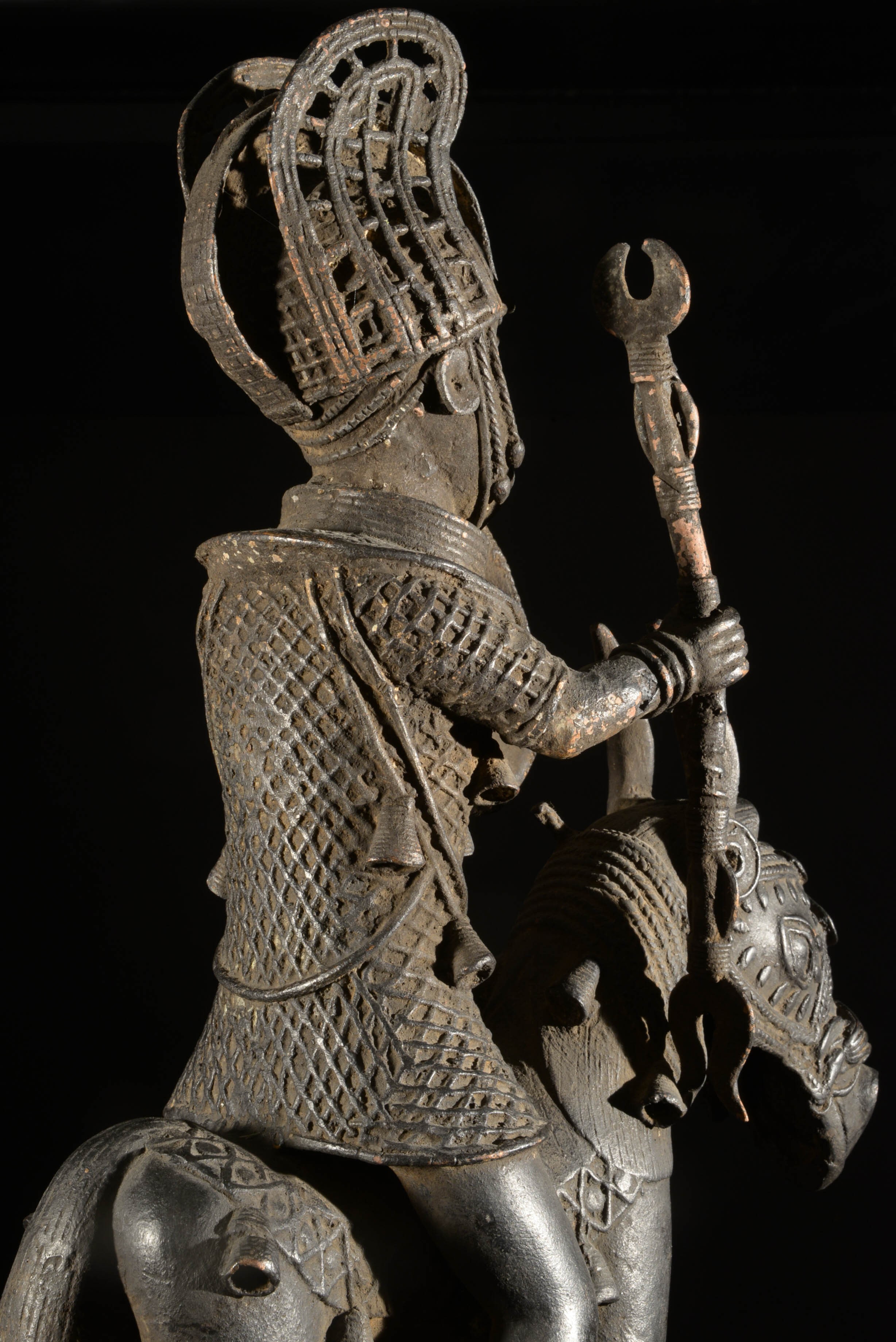 Cavalier en alliage bronzier - Nigeria - BIni Edo - Bronze cire perdue