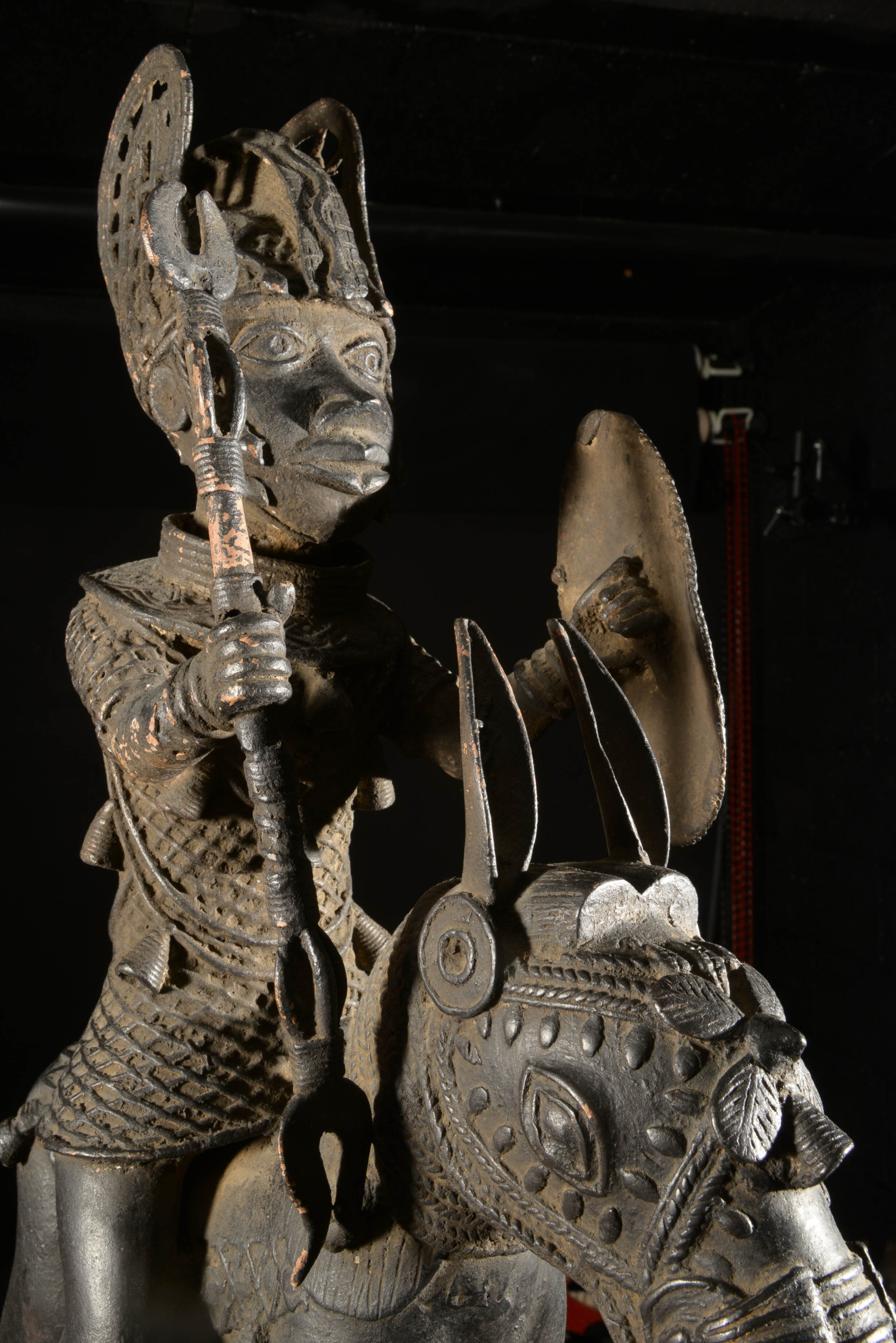 Cavalier en alliage bronzier - Nigeria - BIni Edo - Bronze cire perdue