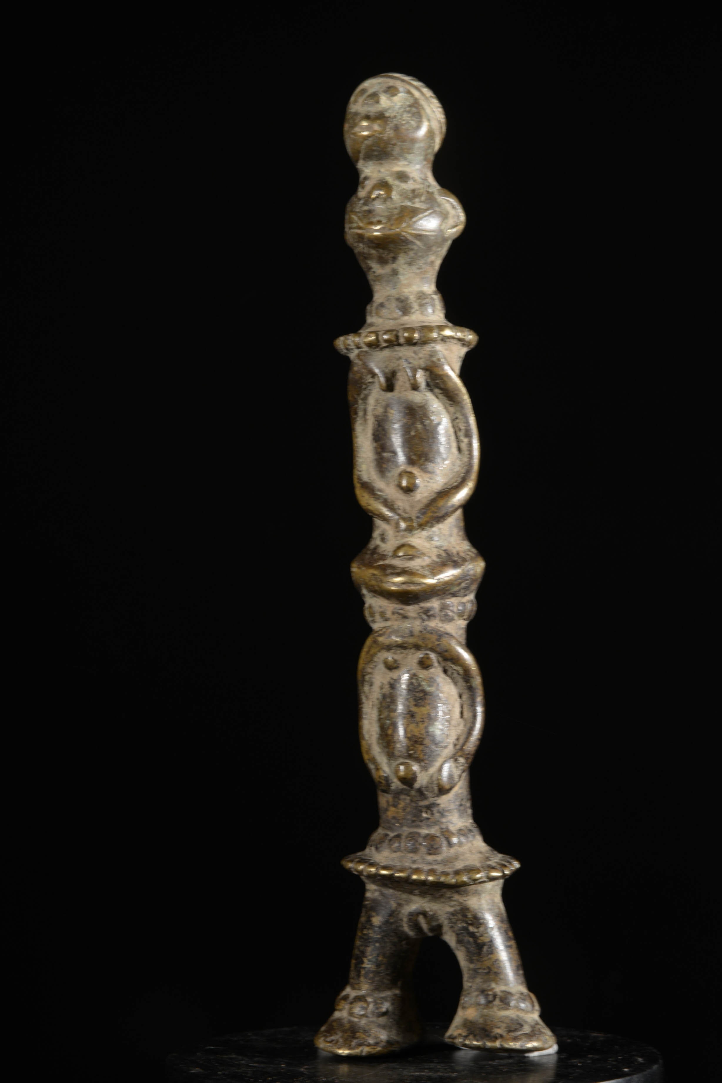 Statuette en alliage de bronze - Verre / Were - Nigeria Cameroun