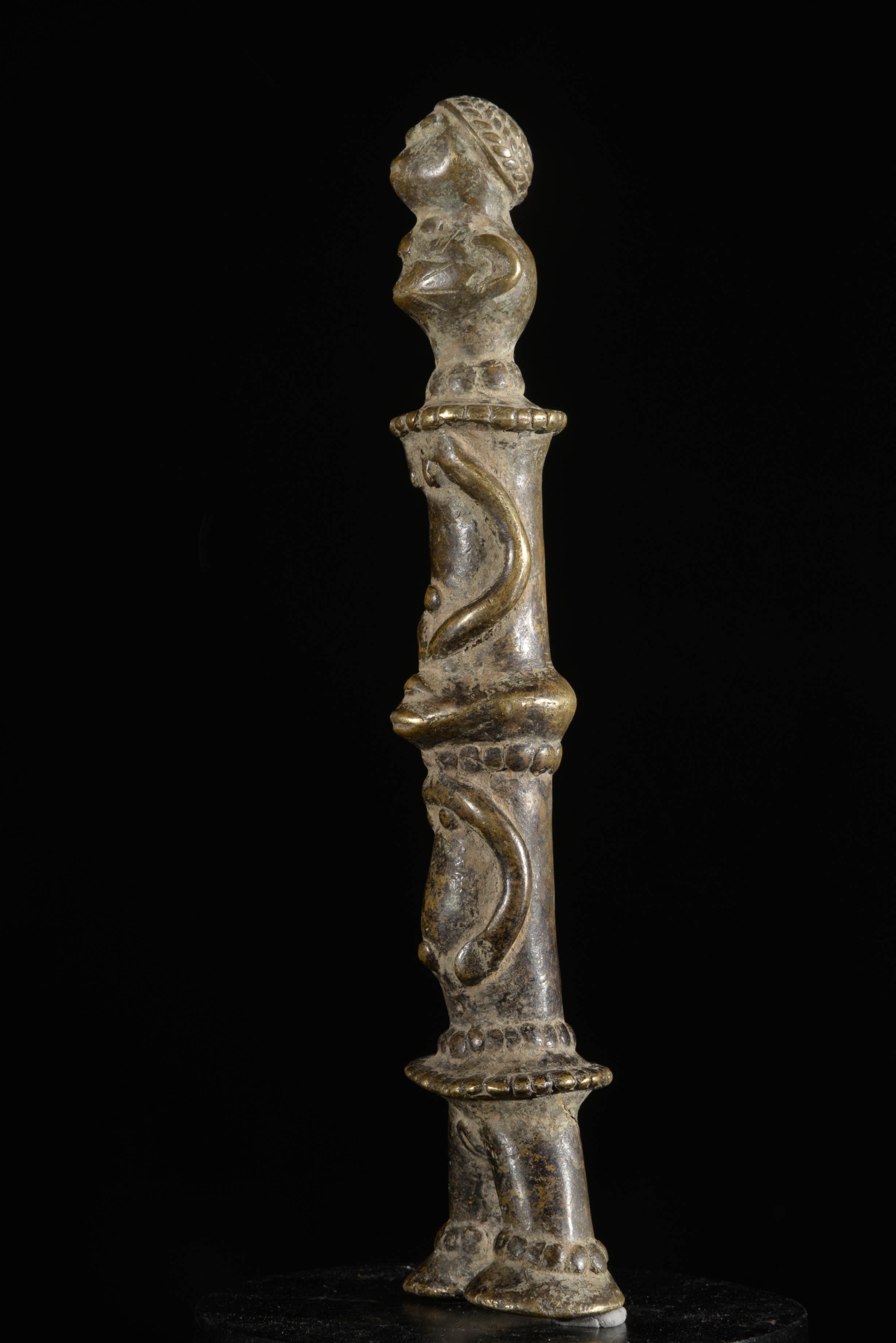 Statuette en alliage de bronze - Verre / Were - Nigeria Cameroun