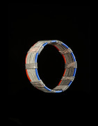 Petit Bracelet avec rivets en Bronze rouge - Akan - Ghana -