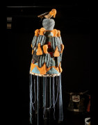 Coiffe Ade ou Adenla avec rideau de perles - Yoruba - Nigeria