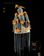 Coiffe Ade ou Adenla avec rideau de perles - Yoruba - Nigeria