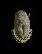 Masque de ceinture léopard en bronze - Bini - Benin Nigeria