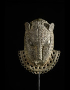 Masque de ceinture léopard en bronze - Bini - Benin Nigeria